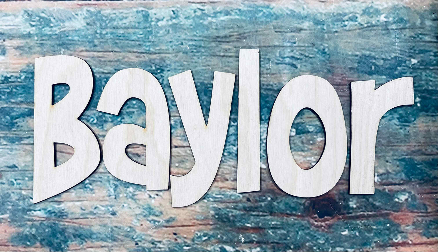 Name Wall Art, Custom Name Wall Sign, Nursery Wall Sign - Measured By Length - Woodland Rustics