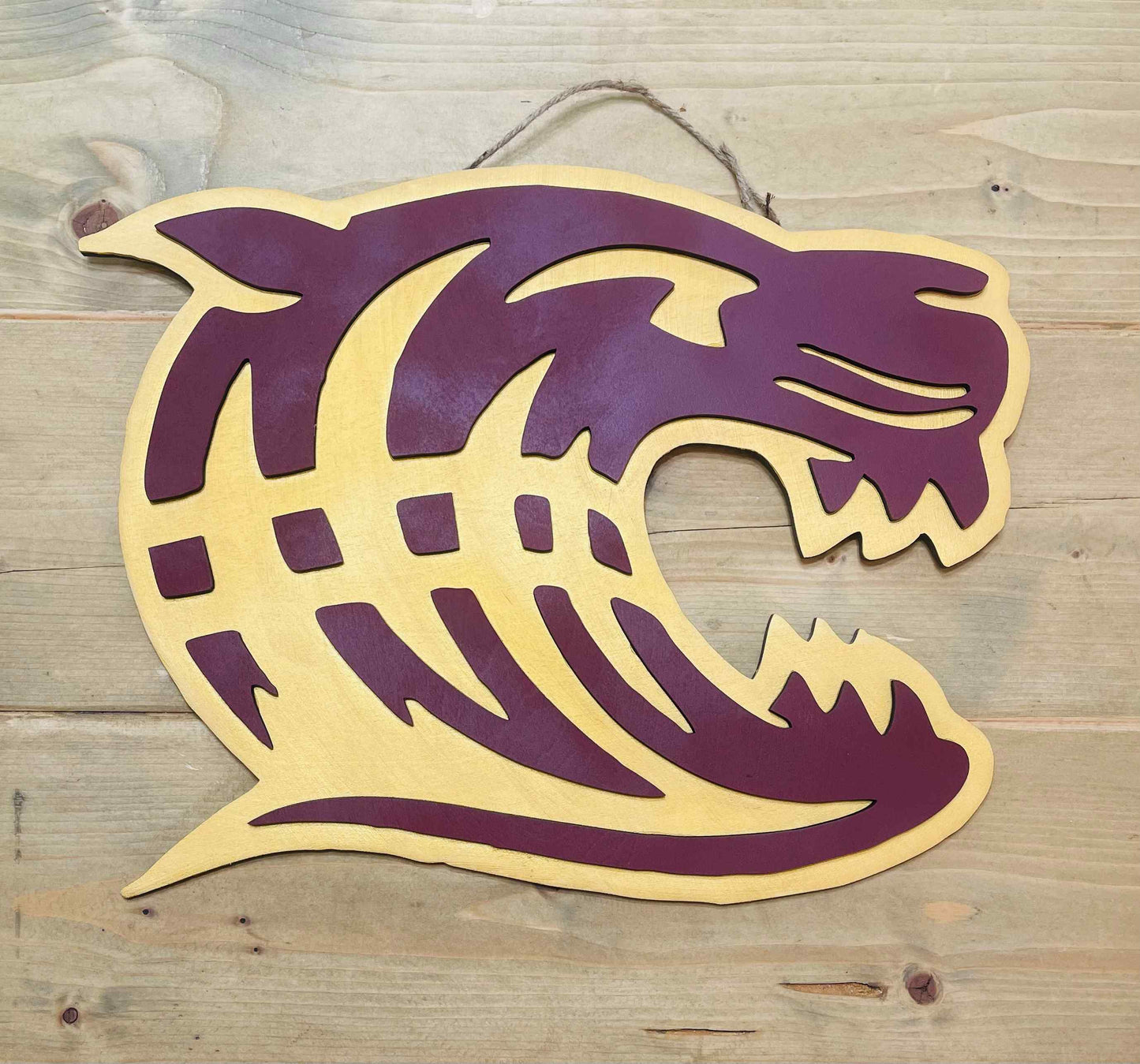 School Mascot, Door Hanger, Dawson Tigers Football Sign, Door Sign, Dawson, Tigers, Custom Door Hangers - Woodland Rustics