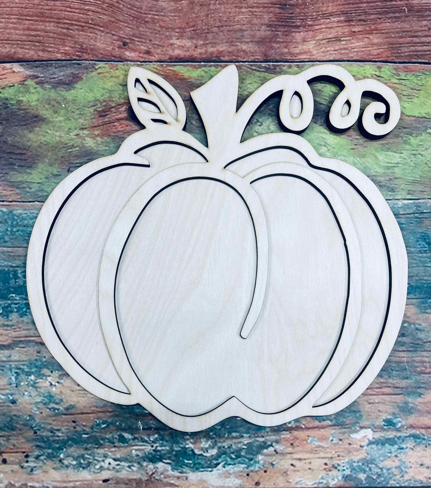 Pumpkin, Halloween, Thanksgiving, 3/D, Create Your Own, Pumpkin Layered, Door Hanger, Cut Out, Craft, 2 Pieces - Woodland Rustics