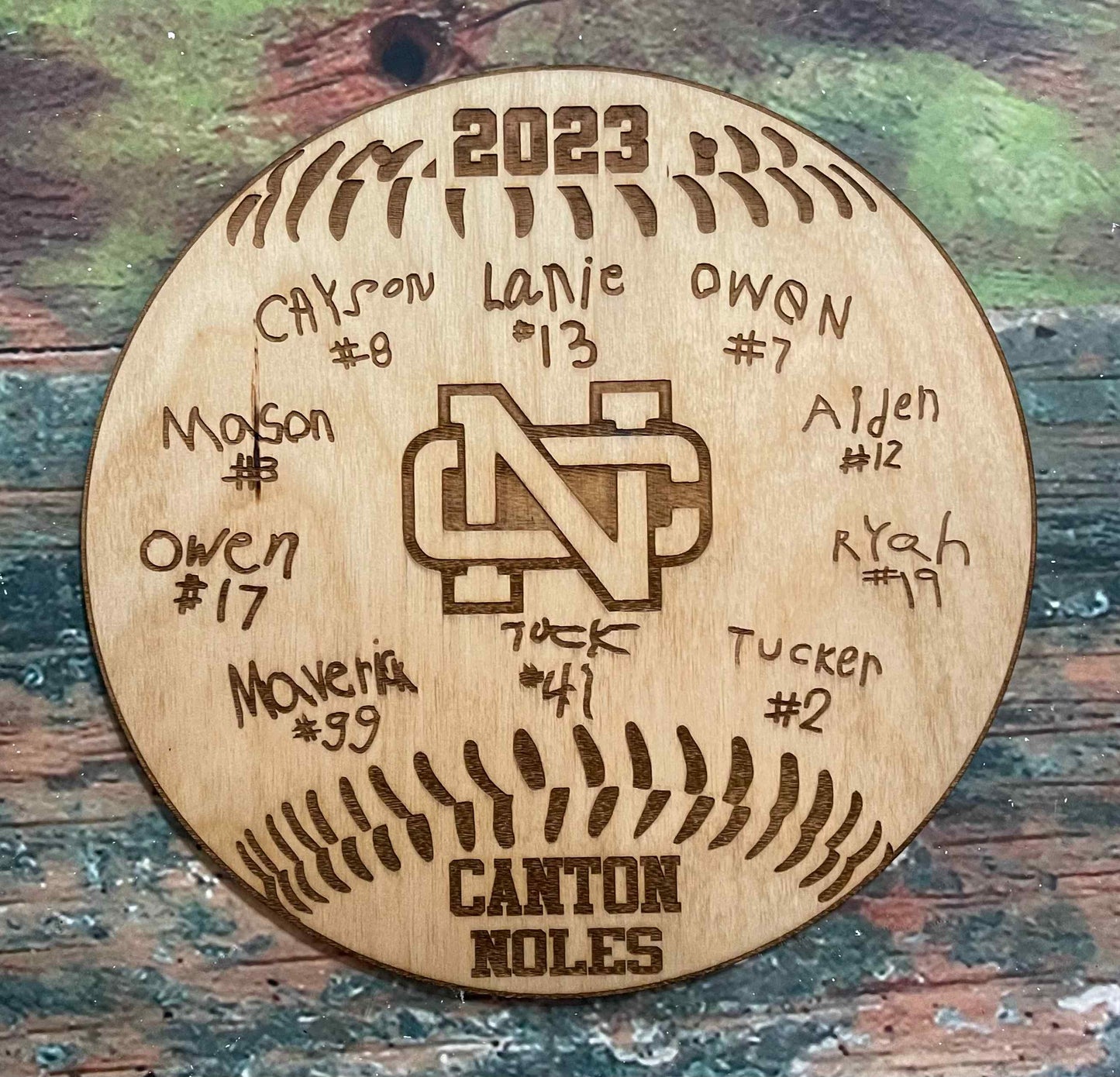 Baseball Player Award, Baseball Sign, Wooden Name Award, Noles, Canton Noles Baseball, Baseball Team Award, Personalized Team Gift - Woodland Rustics