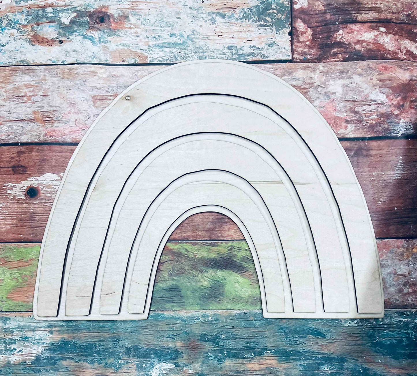 Rainbow, 3/D, Create Your Own, Rainbow Layered, Door Hanger, Wall Art, Cut Out, Craft - Woodland Rustics