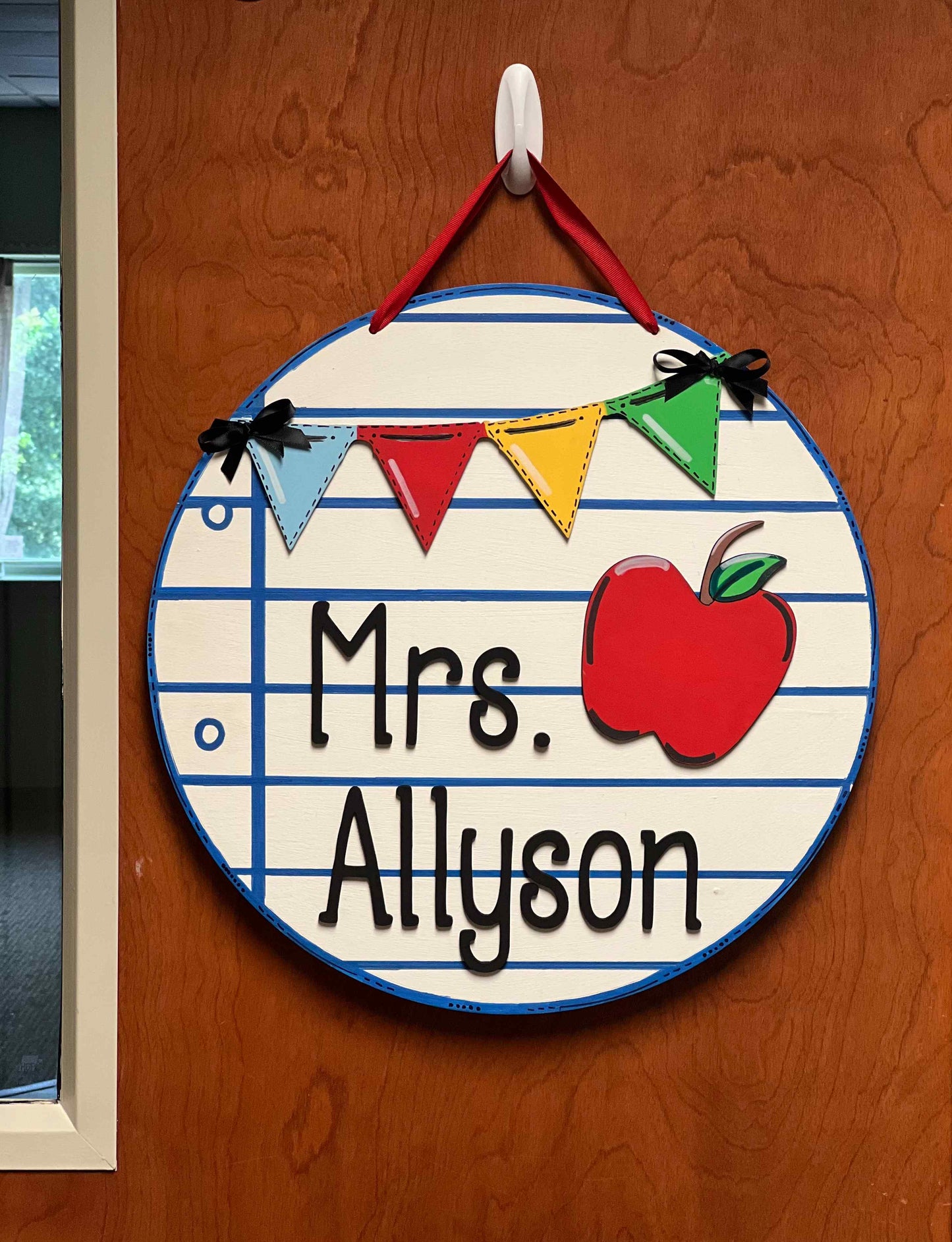 Teacher Door Hanger, Teacher Gift, Custom Painted Sign, Classroom Door Sign - Woodland Rustics