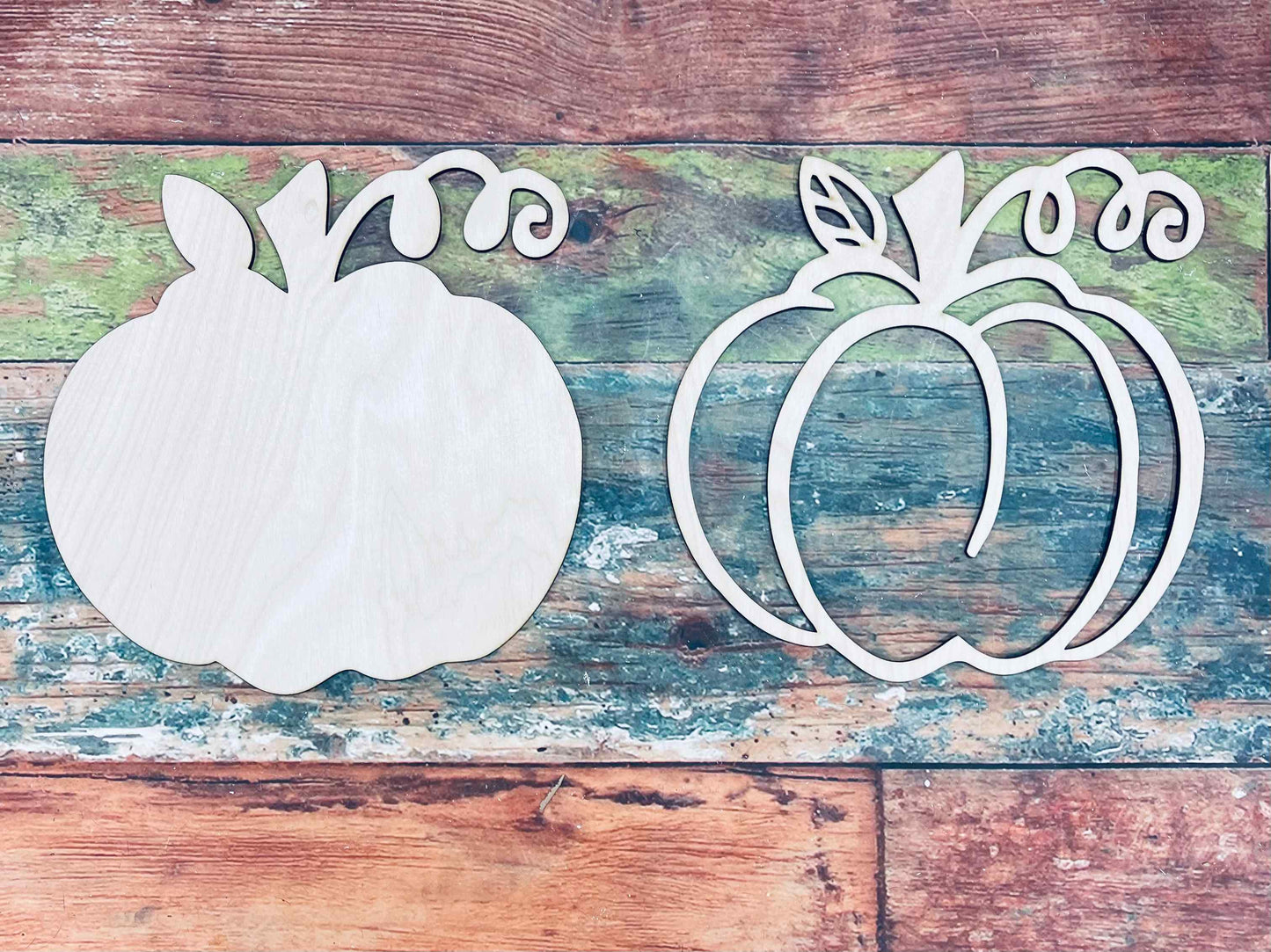 Pumpkin, Halloween, Thanksgiving, 3/D, Create Your Own, Pumpkin Layered, Door Hanger, Cut Out, Craft, 2 Pieces - Woodland Rustics