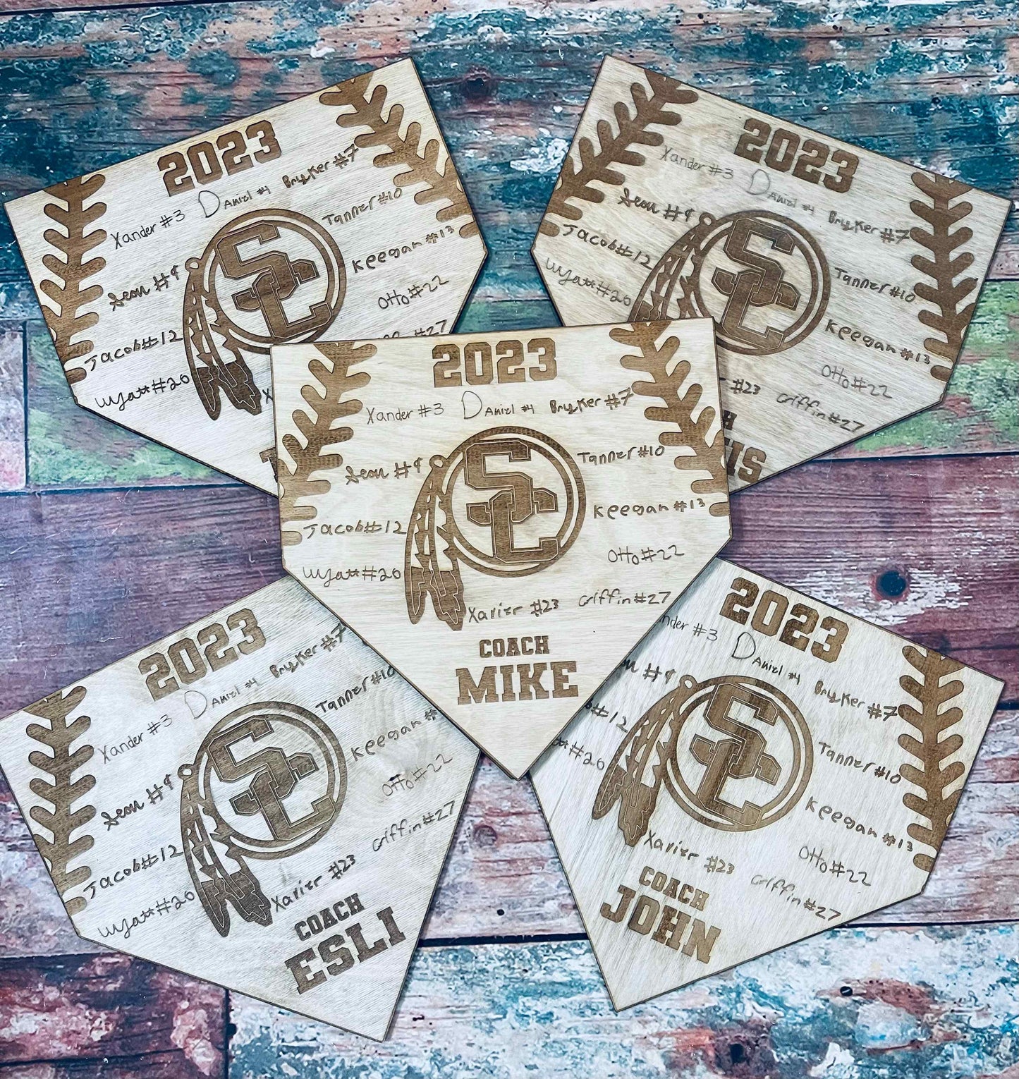 Baseball Sign, Home Plate, Wooden Name, Baseball Team Award, Personalized - Woodland Rustics