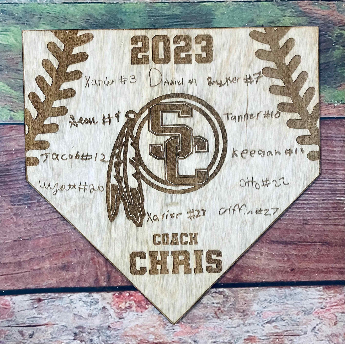 Baseball Sign, Home Plate, Wooden Name, Baseball Team Award, Personalized - Woodland Rustics