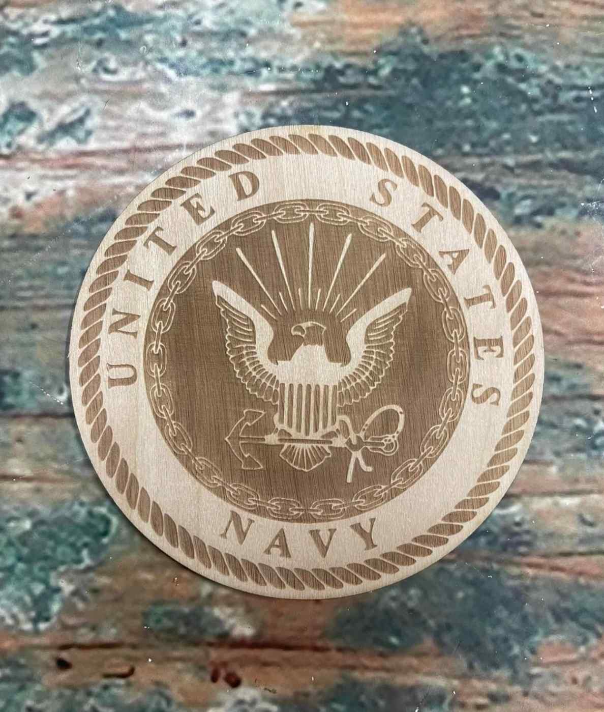 Navy, US Navy, United States Military, Navy Seals, Patriotic Ornament, Cutout - Woodland Rustics