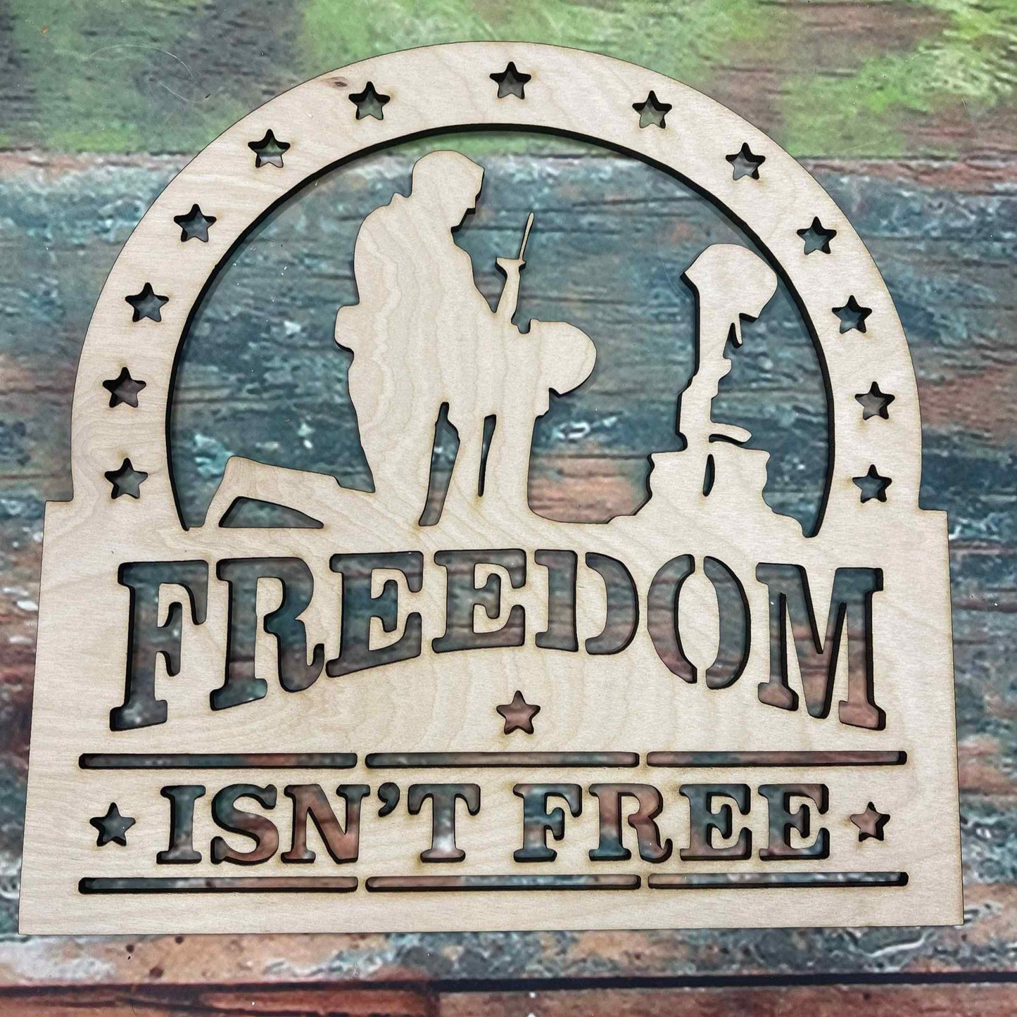 Freedom Isn't Free, Veteran, Sign, Wall - Door Hanger or Cutout - Woodland Rustics