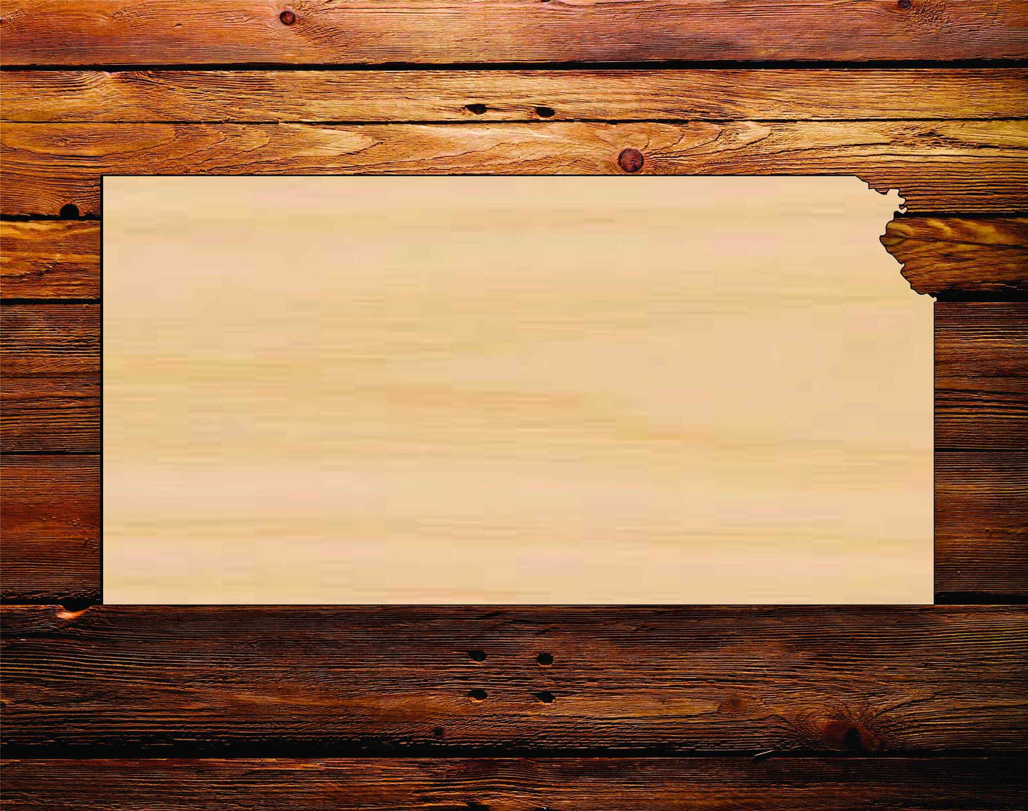 Kansas Sign, Wall - Door Hanger or Cutout - Woodland Rustics