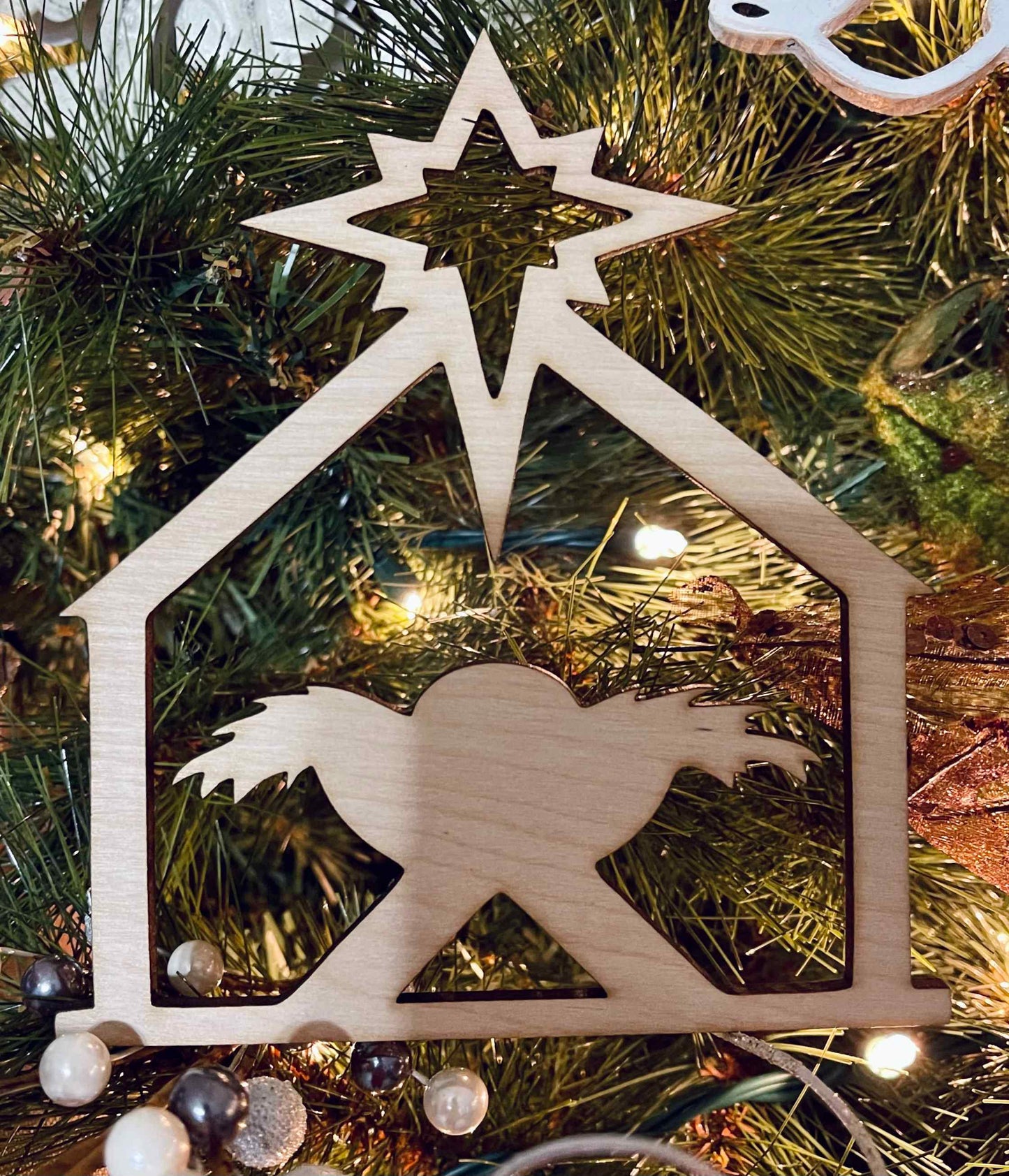 True Story, Manger Scene, Christmas, Sign, Ornament,Craft, Cutout - Woodland Rustics