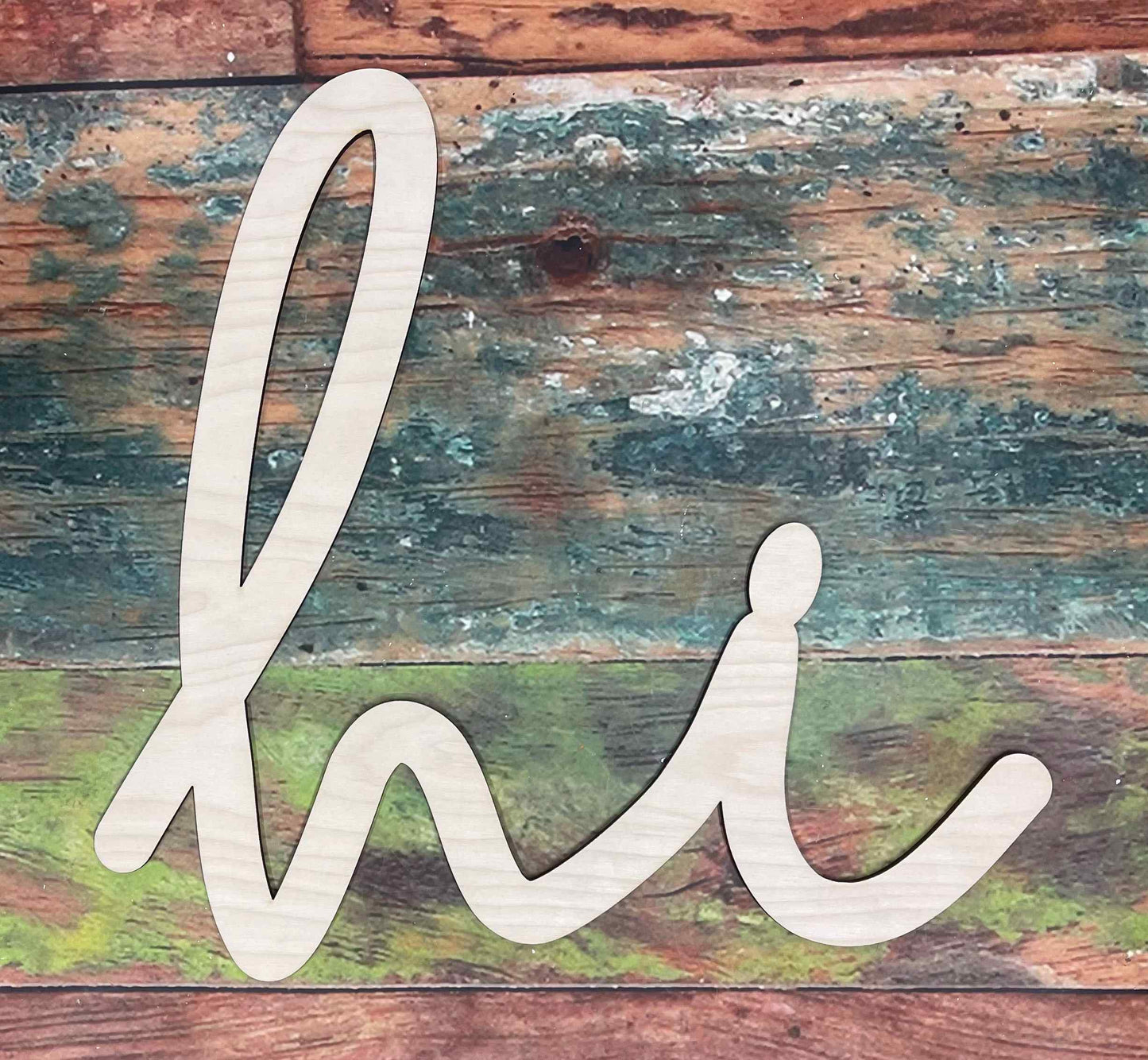 Hi Sign, Craft, Cutout, Wall Hanger, Door Hanger - Woodland Rustics