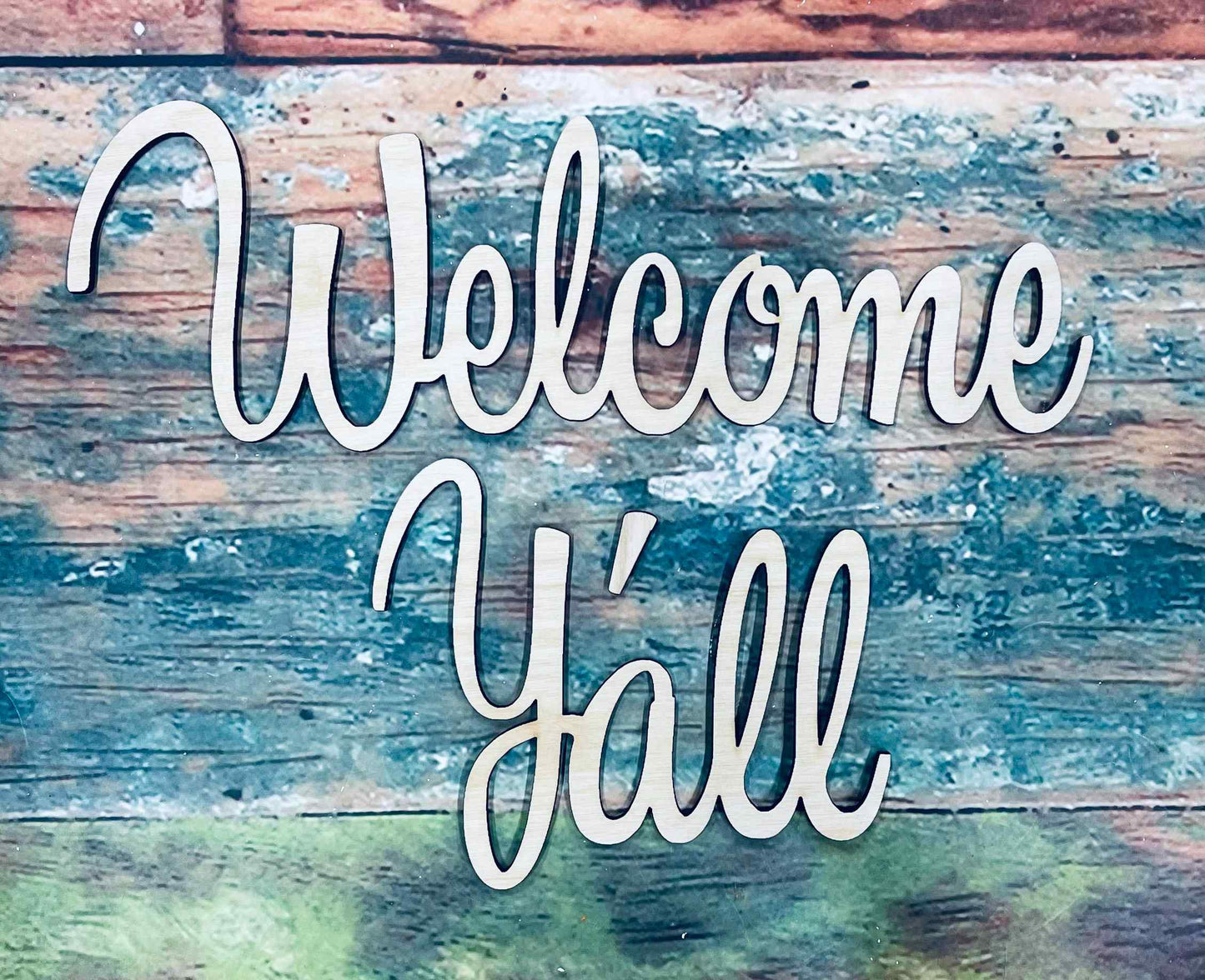 Welcome Yall, Welcome Yall Sign, Logo, Craft, Cutout - Woodland Rustics