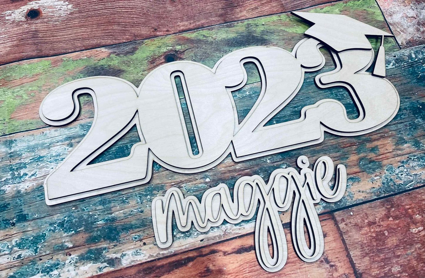 Senior, Senior Photo Prop, Graduate, 2023, Custom, Personalized, Sign, Logo, Craft, 3D Cutout - Woodland Rustics