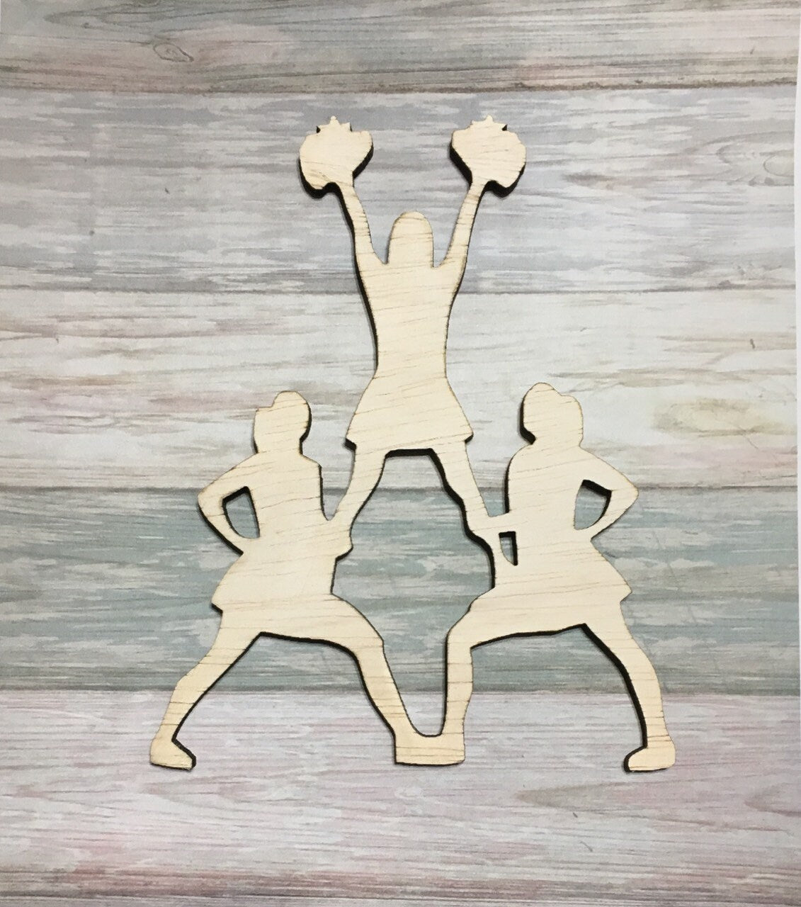 Cheerleader Stack Sign, Wall - Door Hanger or Cutout - Woodland Rustics