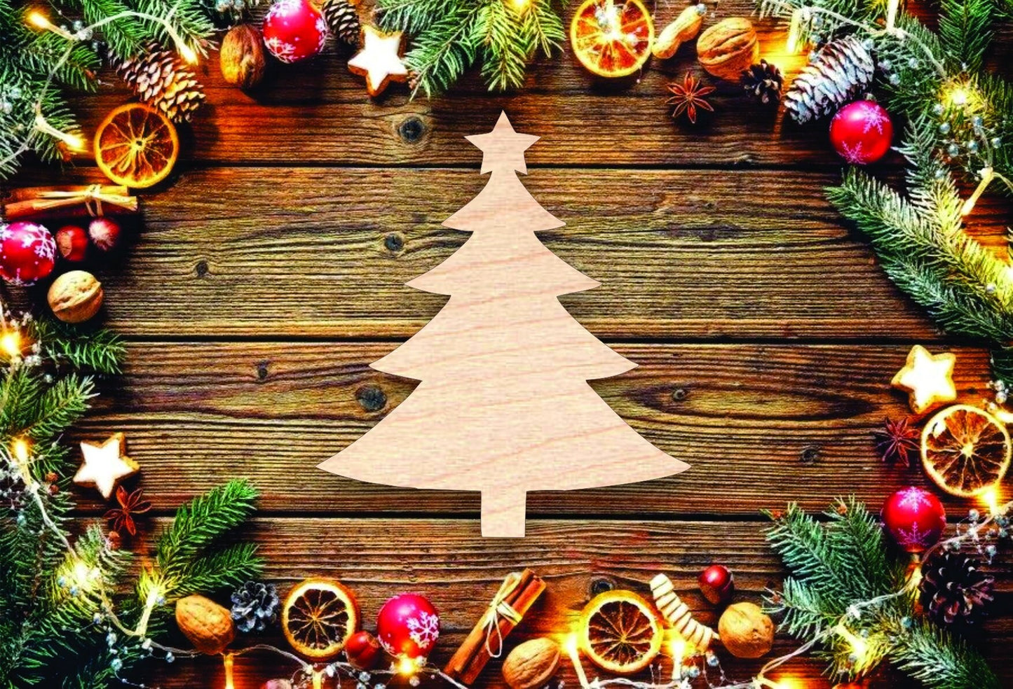 Christmas Tree Ornament, Sign, Craft Cutout - Woodland Rustics