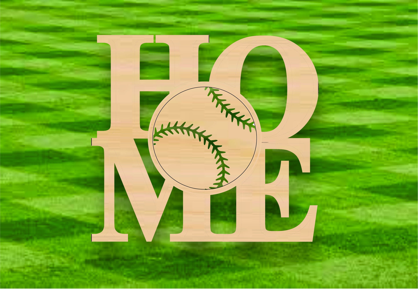 Home, Baseball - Softball, Sign, Wall - Door Hanger or Cutout - Woodland Rustics