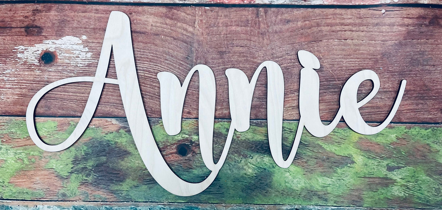 Custom Name Wall Sign & Font, Personalized - Measurement By Length - Woodland Rustics