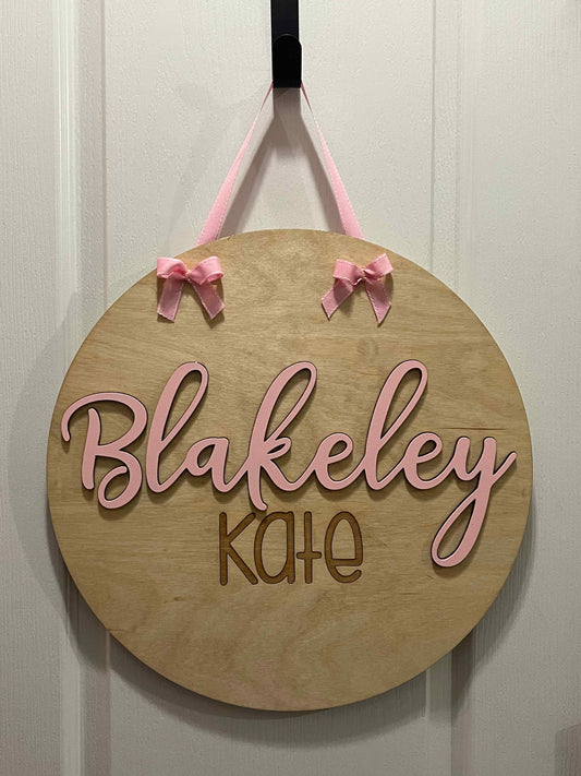 Baby Name Door Hanger, Door Sign, 3D Design, New Baby, Personalized