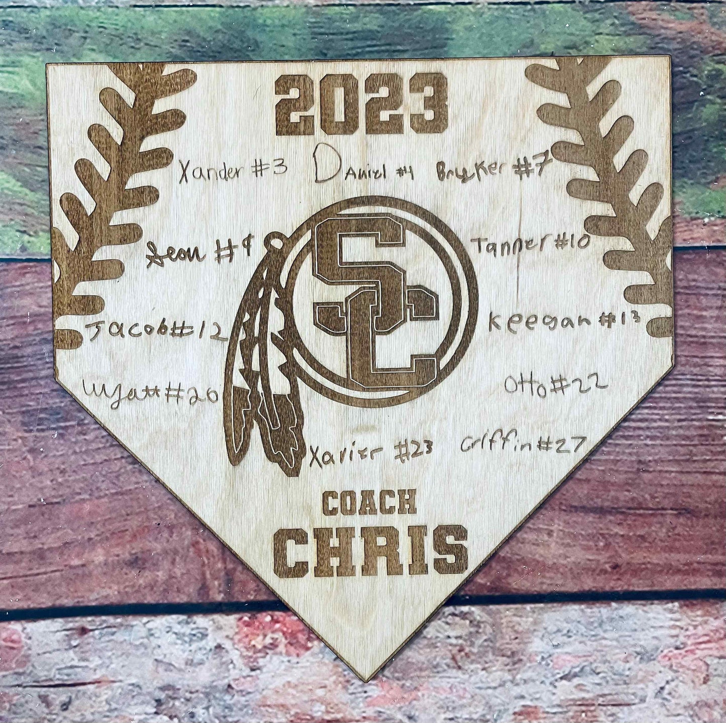 Baseball Sign, Home Plate, Wooden Name, Baseball Team Award, Personalized