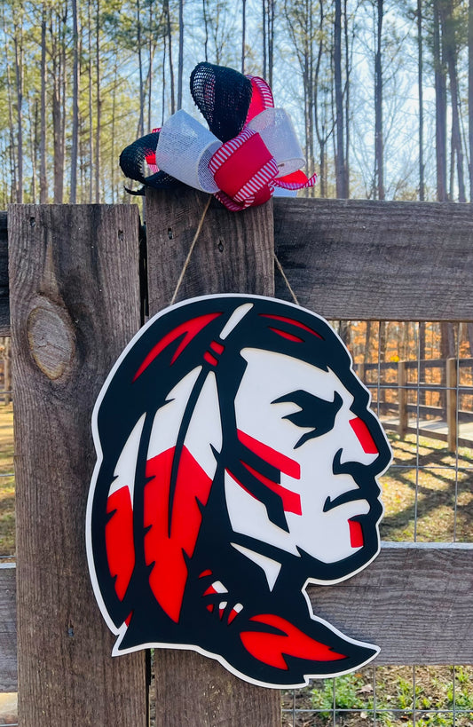 Warriors, Cherokee Warriors, Door Hanger, Sign, Teacher Gift, Custom Painted Sign, Classroom Door Sign