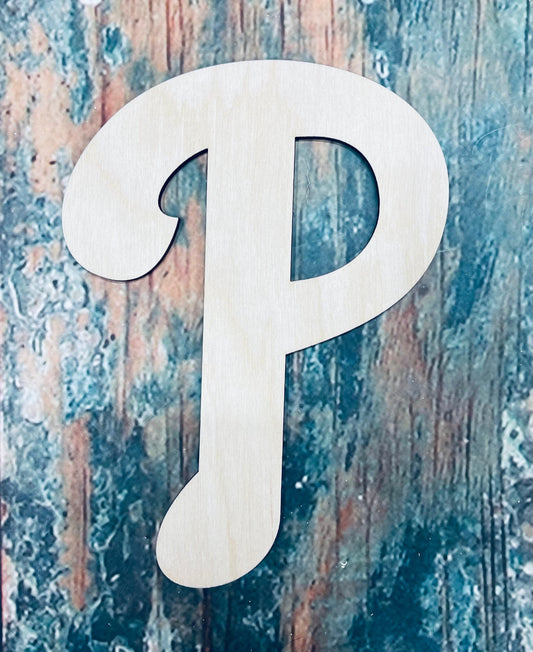 P, Philadelphia Baseball Ornament, Wall - Door Hanger or Cutout