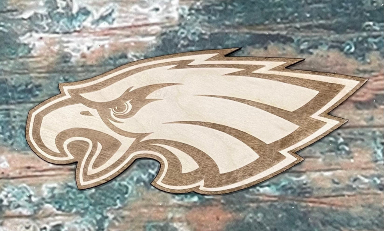 Eagles Football, Eagles Head Logo, Wall - Door Hanger or Cutout