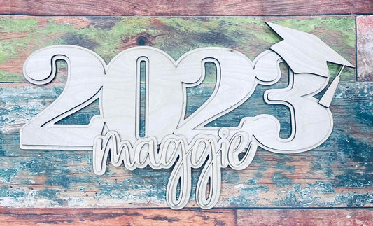 Senior, Senior Photo Prop, Graduate, 2023, Custom, Personalized, Sign, Logo, Craft, 3D Cutout