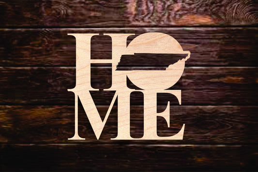 Home, Tennessee Sign, Wall - Door Hanger or Cutout - Woodland Rustics