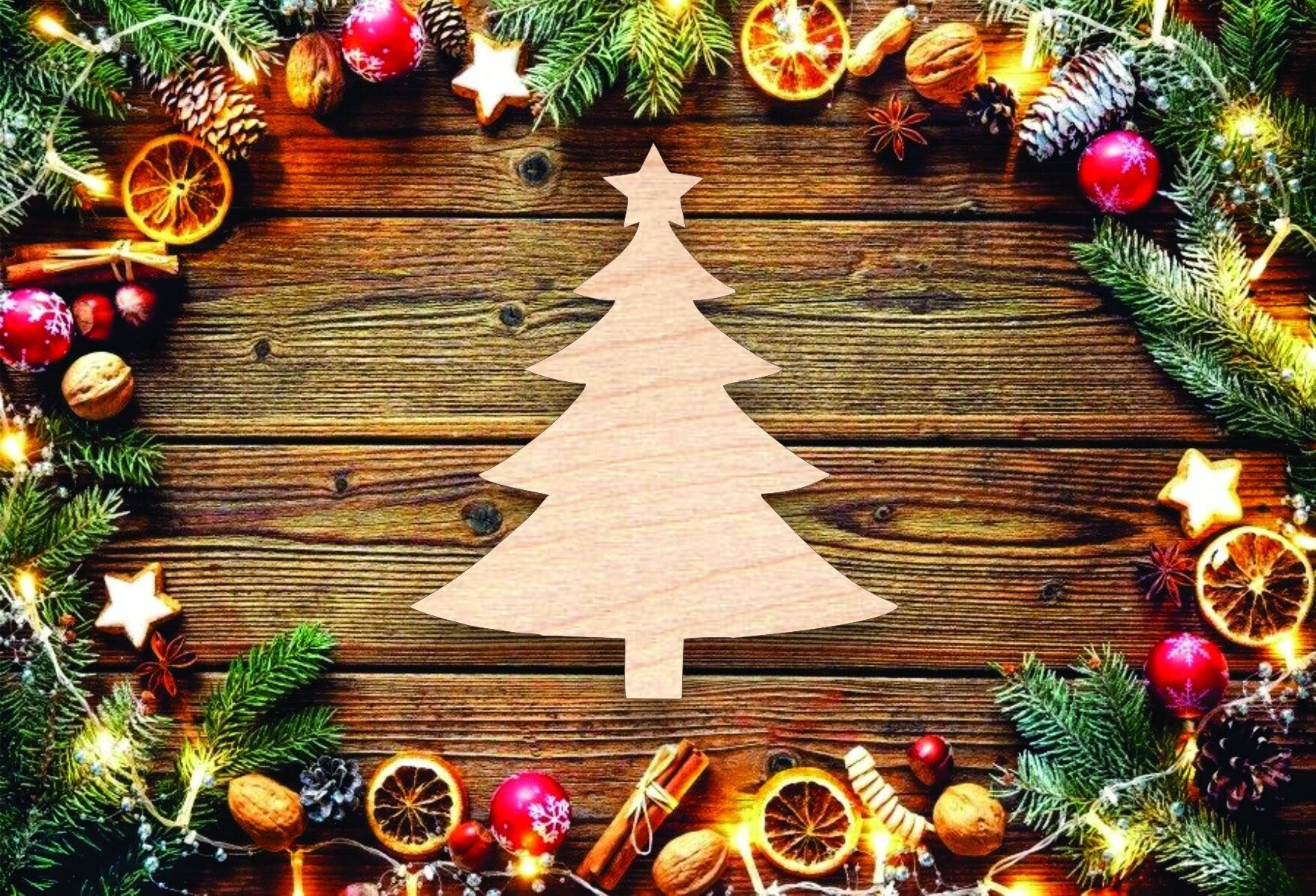 Christmas Tree Ornament, Sign, Craft Cutout - Woodland Rustics