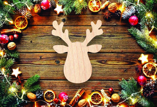 Christmas Reindeer Ornament, Sign, Craft, Cutout - Woodland Rustics