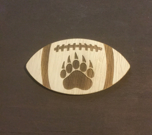 Grizzly Paw Logo Football, Wall - Door Hanger or Cutout - Woodland Rustics