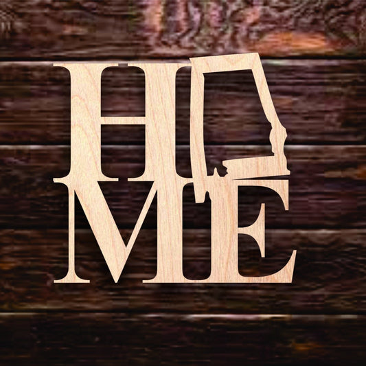 Home, Alabama Sign, Wall - Door Hanger or Cutout - Woodland Rustics