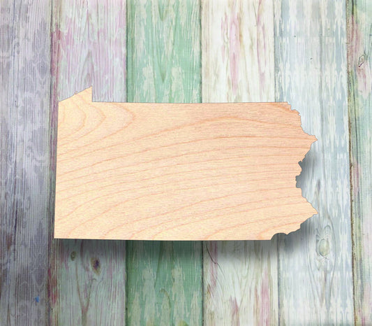 Pennsylvania State Sign, Wall - Door Hanger or Cutout - Woodland Rustics