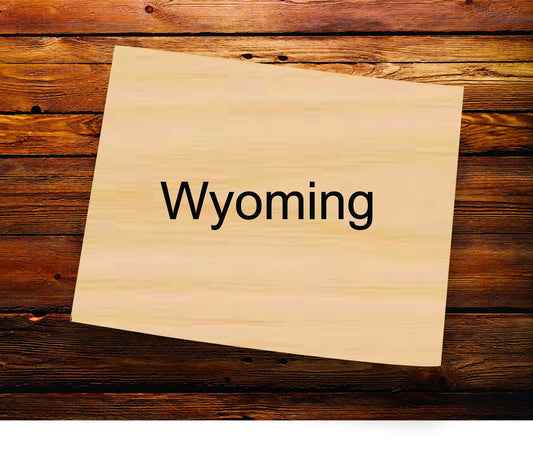 Wyoming State Sign, Laser Cut Out - Wall or Door Hanger or Cutout - Woodland Rustics