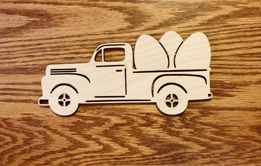 Easter Vintage Truck Ornament, Sign, Craft, Cutout - Woodland Rustics