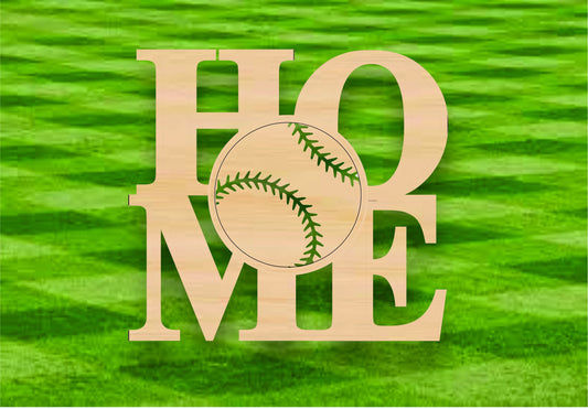 Home, Baseball - Softball, Sign, Wall - Door Hanger or Cutout - Woodland Rustics