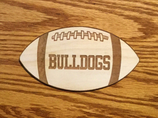 Bulldogs Logo Football, Wall - Door Hanger or Cutout - Woodland Rustics