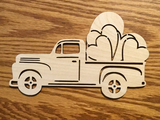 Valentine's Vintage Heart Truck Ornament, Sign, Craft, Cutout - Woodland Rustics