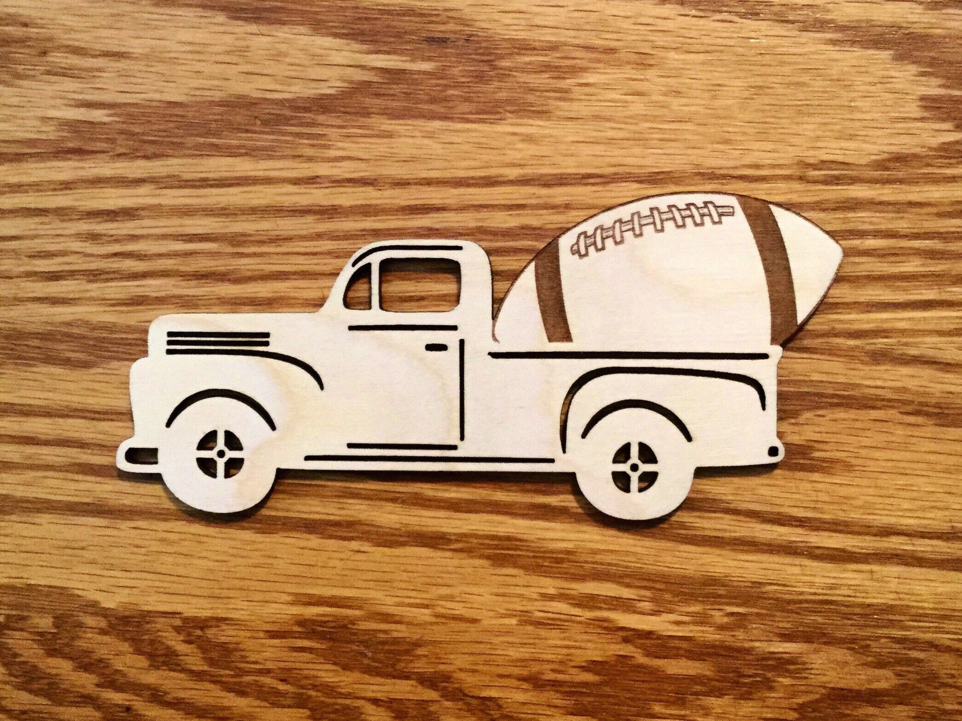 Blank Vintage Football Truck, Add Your Logo, Wall - Door Hanger or Cutout - Woodland Rustics