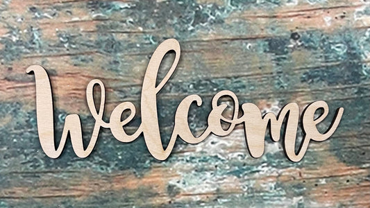Welcome Sign, Craft, Cutout, Wall Hanger, Door Hanger - Woodland Rustics