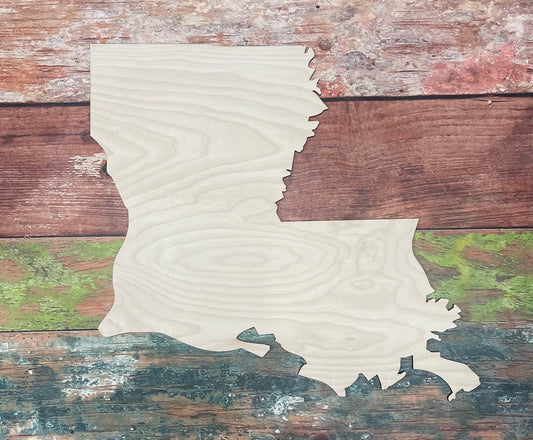 Louisiana State Sign, Wall - Door Hanger or Cutout - Woodland Rustics