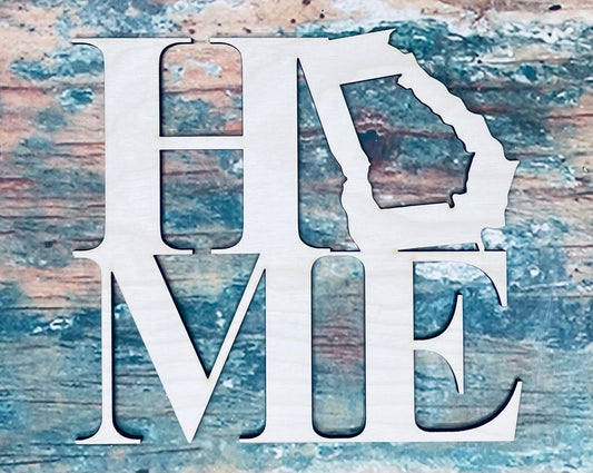Home, Georgia Sign, Wall - Door Hanger or Cutout - Woodland Rustics