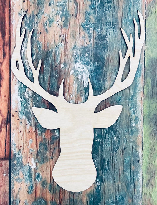 Deer Head, Buck Deer, Ornament, Sign, Craft, Cutout - Woodland Rustics