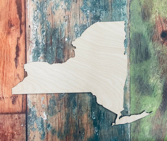 New York State Sign, Wall - Door Hanger or Cutout - Woodland Rustics