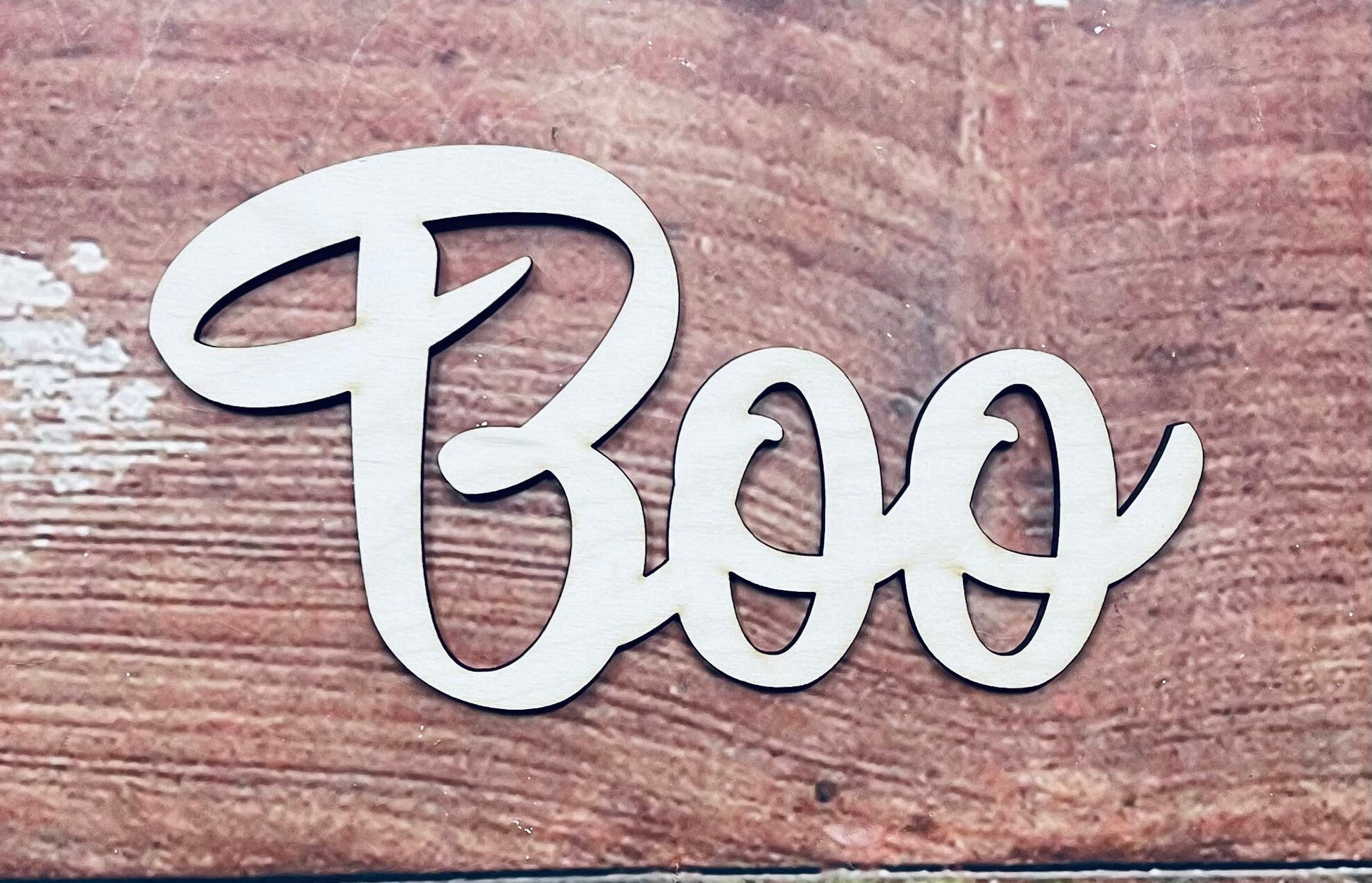 Boo Sign, Craft, Cutout, Wall Hanger, Door Hanger - Woodland Rustics