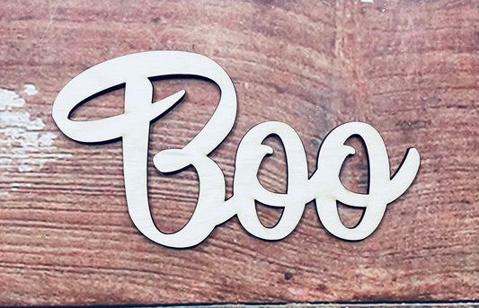 Boo Sign, Craft, Cutout, Wall Hanger, Door Hanger - Woodland Rustics