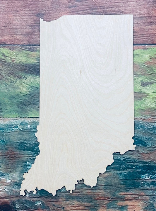 Indiana State Sign, Wall - Door Hanger or Cutout - Woodland Rustics