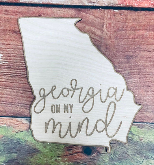 Georgia on my mind, Georgia, Wall - Door Hanger or Cutout - Woodland Rustics