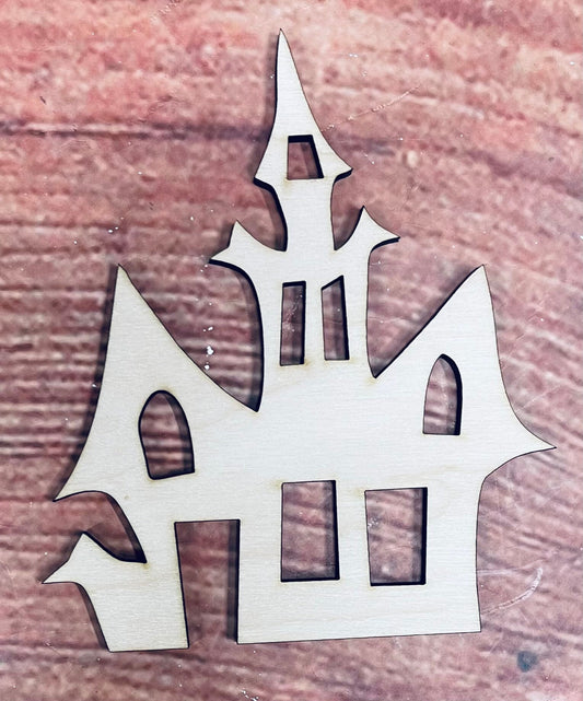 Haunted Castle, Haunted House, Halloween, Spooky Craft, Wall - Door Hanger or Cutout - Woodland Rustics