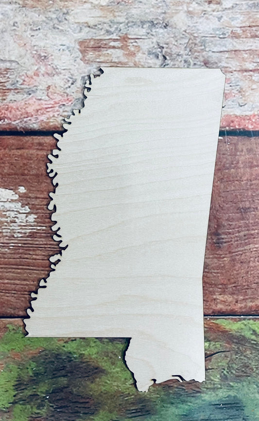 Mississippi State Sign, Wall - Door Hanger or Cutout - Woodland Rustics
