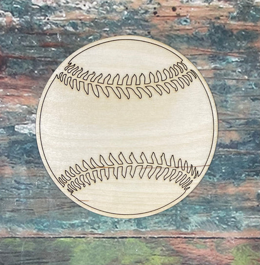 Baseball Logo, Outline, Blank Baseball, Wall - Door Hanger or Cutout - Woodland Rustics